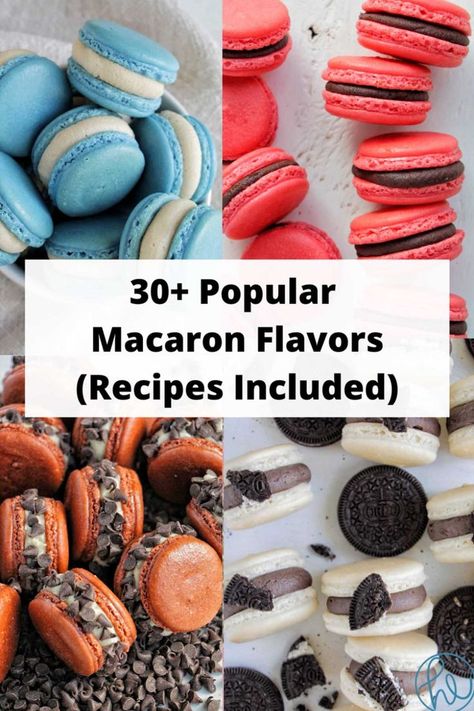 four flavors of macarons. Best Macaroon Recipe, Macaron Recipe Flavors, Macarons Flavors, French Macarons Flavors, Best Macaron Recipe, Macaroons Flavors, Easy Macaroons Recipe, Best Macarons, French Macaroon Recipes