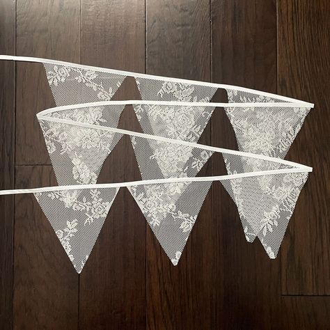 Lace Bunting Lace Flag Garland Nine Flags Wedding Decoration Boho Vintage Decor Free Shipping in US - Etsy Wedding Decoration Boho, Boho Vintage Decor, Lace Bunting, Pennant Garland, Flag Garland, Bunting Flag, Fabric Bunting, Happy Party, Pennant Banners