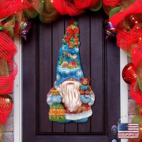 Christmas Decor Christmas Gnome Wooden Door Hanger, Wall Plague by G.DeBrekht 8611012H Wooden Door Hanger, Christmas Artwork, Christmas Mantel Decorations, Christmas Décor, Holiday Door, Christmas Door Hanger, Wooden Door Hangers, Christmas D, Christmas Mantels