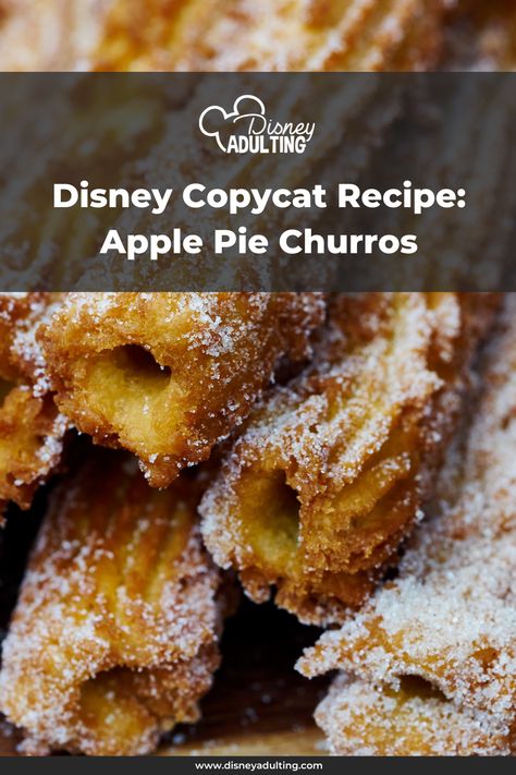 🍎✨ Disney Copycat Recipe: Apple Pie Churros! Indulge in the enchantment of these delicious treats. Tag a friend who needs a taste of magic! #DisneyMagic #ApplePieChurros #RecipeMagic Apple Churros Recipe, Apple Churros, Disney Churros Recipe, Disney Churros Aesthetic, Churros Recipe For Churro Maker, Recipe Apple Pie, Disneyland Churros, Disney Inspired Recipes, Churros Recipe