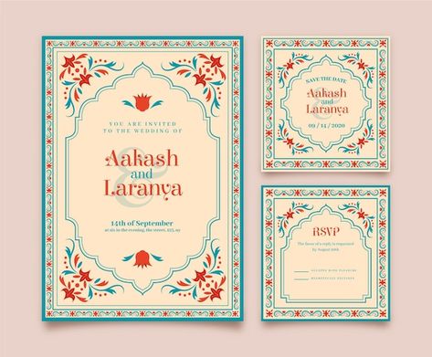 Minimal Wedding Cards, Luxury Indian Wedding Invitations, Illustrated Invitations, Wedding Pattern, Indian Wedding Invitation Card Design, Indian Wedding Invitation, Floral Wedding Stationery, Traditional Invitation, Invitations Card