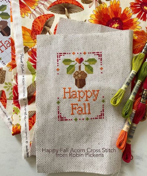 Cross Stitch Fall Patterns, Free Fall Cross Stitch Patterns, Fall Cross Stitch Patterns Free, Acorn Cross Stitch Pattern Free, Mini Fall Cross Stitch Patterns, Fall Cross Stitch Ornaments, Cross Stitch Patterns Autumn, Cross Stitch Patterns Free Easy, Small Autumn Cross Stitch Patterns