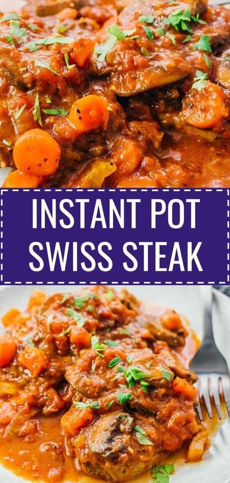 Keto Dinner Beef, Instant Pot Swiss Steak Recipe, Instant Pot Swiss Steak, Easy Swiss Steak, Swiss Steak Recipe, Swiss Steak Recipes, Crockpot Slow Cooker, Stove Top Oven, Dinner Beef