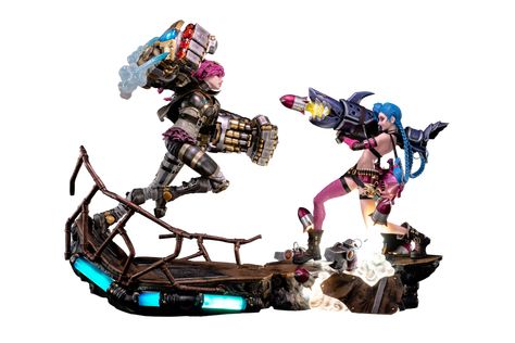 Jinx and Vi Light Up 1/6 Scale Statue Bundle | PureArts | Riot Games Store Jinx Merch, Jinx And Vi, Gaming Merch, Riot Games, Two Sisters, Bunny Plush, For Sale Sign, Cute Dolls, League Of Legends