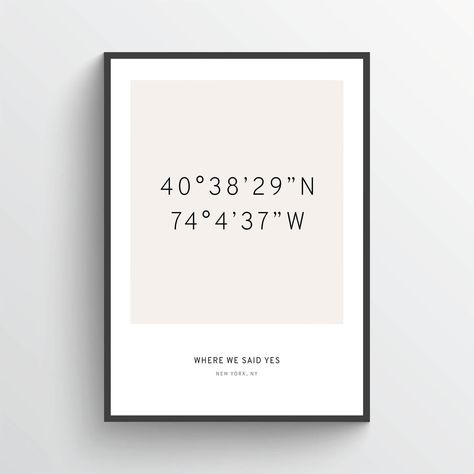 Personalized Coordinates Poster Print With Latitude and Longitude Latitude And Longitude, Bohemian Modern, Big Letters, Wedding Welcome Signs, Personalized Wall, Personalized Wall Art, Modern Bohemian, Custom Posters, Personalized Prints