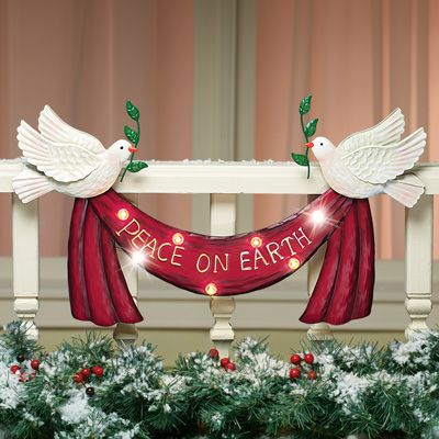 Peace on Earth Doves Solar Decoration  -  Peace on Earth Doves Solar Decoration Peace On Earth Christmas, Christmas Church, Colonial Christmas, Christmas Themes Decorations, Collections Etc, Class Decoration, Peace On Earth, Church Decor, Blue Christmas