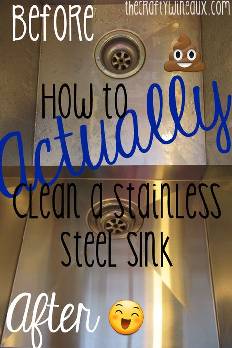 How to ACTUALLY Clean a Stainless Steel Sink – The Crafty Wineaux #cleaning #clean #cleaningservice #home #cleaningservices Clean A Stainless Steel Sink, Restroom Ideas, Green Cleaning Products, Baking Soda On Carpet, Stainless Steel Farmhouse Sink, Clean Stainless Steel, Cleaning Painted Walls, Cleaning Stuff, Diy Carpet Cleaner