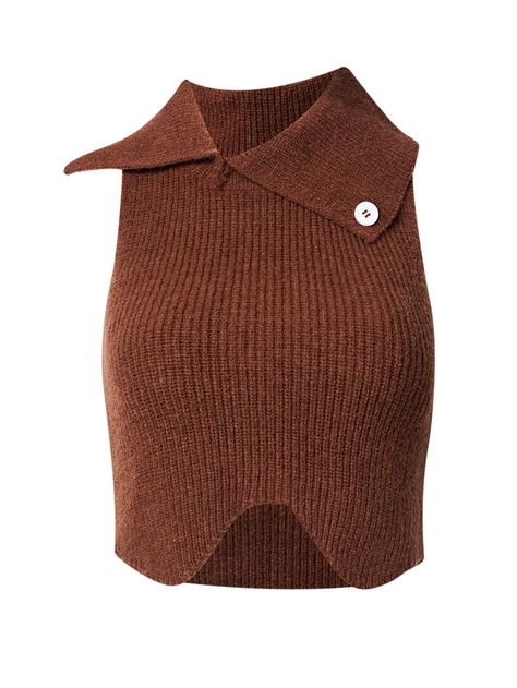 High Neck Sleeveless Top, Corset Style Tops, Rib Knit Top, Ribbed Knit Top, Clothing Details, Knit Tops, Coffee Brown, Looks Chic, Basic Outfits