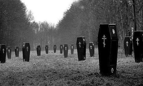 Old Caskets #passare #Cubs #Casket #LeaveWell #coffin Creepy Photos, Six Feet Under, Graveyard, A Group, Dark Aesthetic, Dark Side, Dark Art, Cemetery, In The Middle