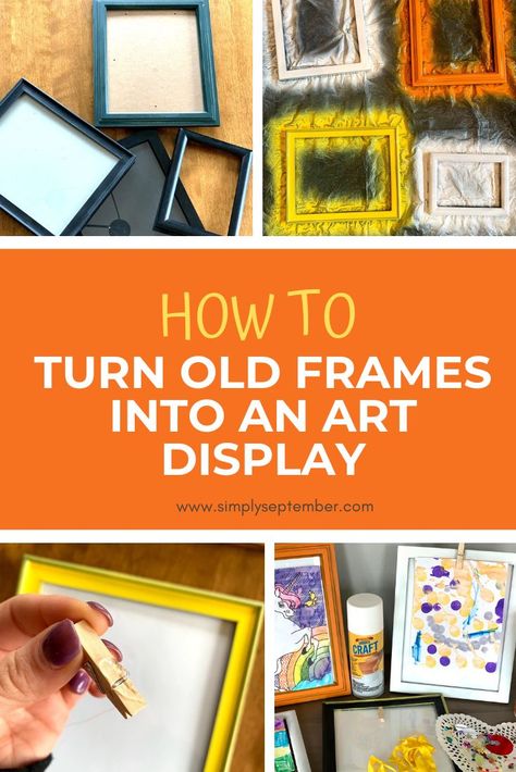 Displaying Kids Art, Diy Kids Art Display, Art Nook, Kids Art Display, Diy Kids Art, Frame Kids Artwork, Organizational Hacks, Art Display Kids, Painting Old