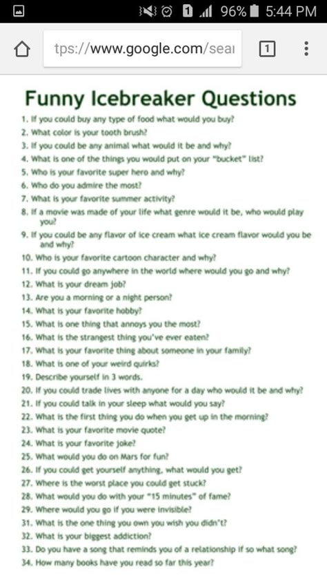 Funny Icebreaker Questions, Questions To Ask People, Funny Ice Breakers, Family Conversation Starters, Icebreaker Questions, Ice Breaker Questions, Kids Questions, Get To Know You Activities, Icebreaker Activities