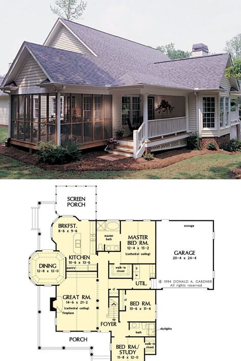 1 Story House Blueprints, Cottage House Floor Plans Layout, Cottage Layouts Floor Plans, House Plans For Half Acre Lot, House Plans Cottage Farmhouse, Garden Home Floor Plans, Farmhouse Ranch Style Homes Plans, Ranch Style Homes Blueprints, Farm Cottage Floor Plans