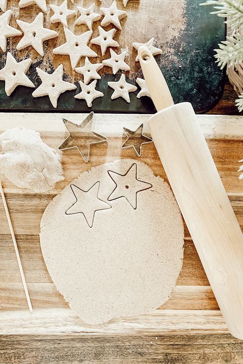 Simple DIY Christmas Garland | Holiday Salt Dough Garland Salt Dough Garland, Easy Christmas Garland, Diy Cornstarch, Christmas Garland Diy, Diy Salt Dough, Hanging On By A Thread, Diy Christmas Garland, Salt Dough Ornaments, Dough Ornaments