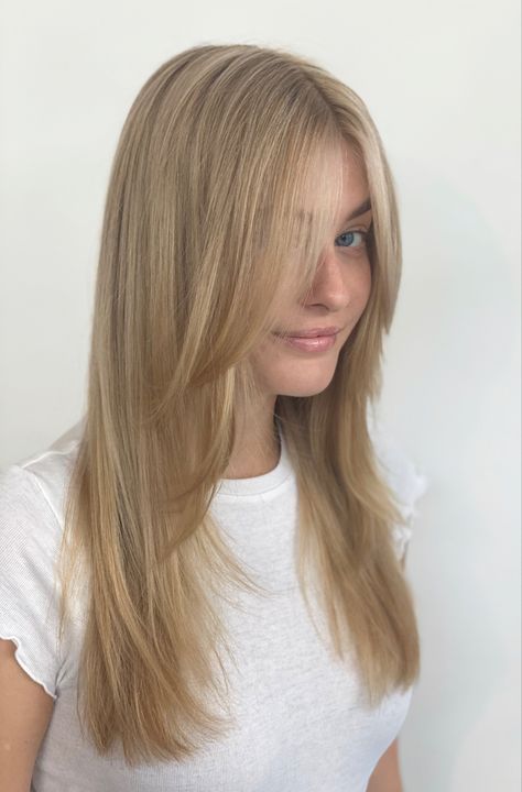 Slight Face Framing Layers, Straight Hair Cuts, Kadeřnické Trendy, Blonde Haircuts, Hairstyles For Layered Hair, Vlasové Trendy, Blonde Hair Inspiration, Haircuts For Medium Hair, Long Blonde