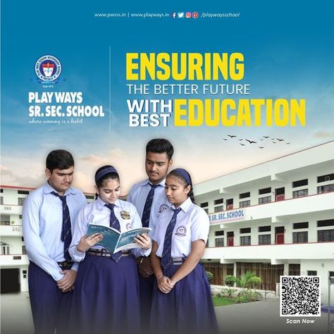 Education is the key to unlocking a bright and successful future. At Play Way Sr. Sec. School, we believe that every student deserves access to the best education possible, one that not only equips them with the knowledge and skills they need to succeed academically but also prepares them for the challenges and opportunities of tomorrow. School Ads Creative, School Creative Ads, Teachers Day Poster, Web Ideas, Education Poster Design, School Poster, School Creative, Instagram Template Design, Phone Wallpaper Quotes