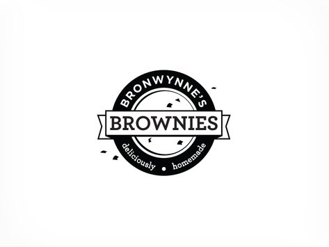 Bronwynnes Brownies Logo by Paul Brownie Shop, Paper Cake Box, Baking Logo, Brownie Cups, Oreo Brownies, Cake Logo, Bakery Logo Design, Logo Food, Clipart Design