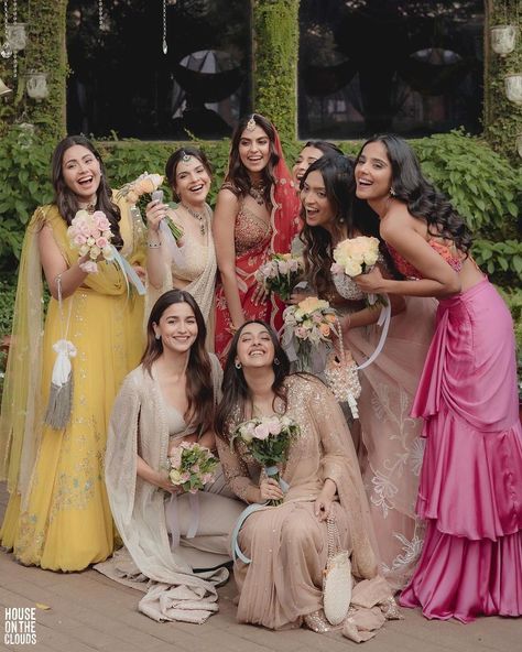 Alia Bhatt's BFF Served Us Some Major Bridal Look Goals! Outfit Ideas For Groom's Sister, Bridesmaid Poses, Bridesmaid Photoshoot, Wedding Dresses Images, Celebrity Bride, Indian Wedding Outfit, Bridesmaids Photos, Intimate Wedding Ceremony, Wedding Dresses For Girls