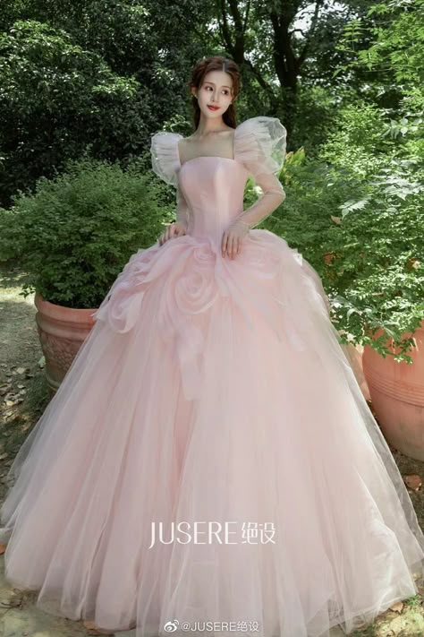 Ball Gowns Birthday, Pink Princess Ball Gown, Pink Ballgown Aesthetic, Pink Gown Princesses, Pink Debut Dress, Pink Debut Gown, Pink Princess Aesthetic Dress, Pink Ball Gowns Princesses, Pink Gown Aesthetic