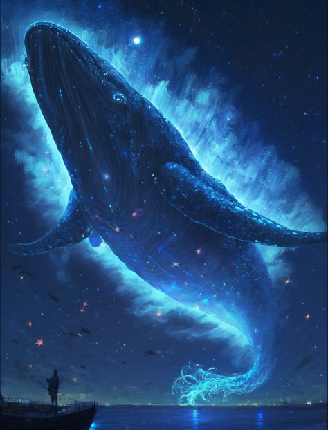 AI illustrator:  BlackDay - Pixiv 30906828   AI generated Illustration nijijourney #ai  #wallpaper   #illustration  #background  #aiillustration #blue #whale Blue Whale Wallpaper, Fantasy Whale, Ocean Creatures Art, Space Whale, Venom Art, Tattoo Techniques, Ocean Underwater, Sea Of Stars, Wallpaper Illustration