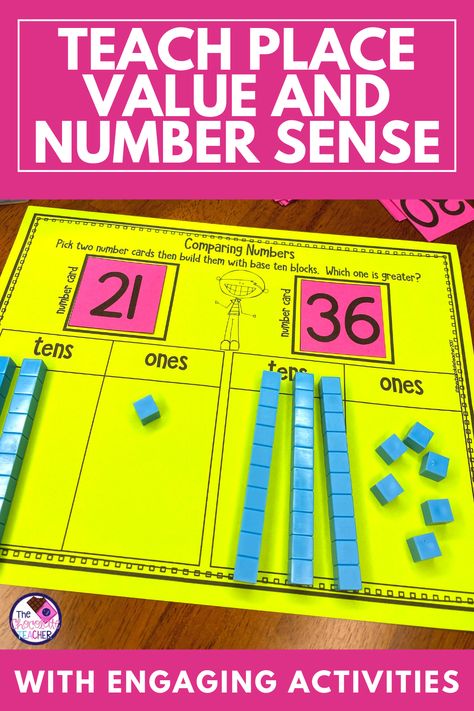 Place Value Blocks, Activities For First Grade, Math Night, Place Value Activities, Number Sense Activities, School Places, 1st Grade Activities, Maths Ideas, Comparing Numbers