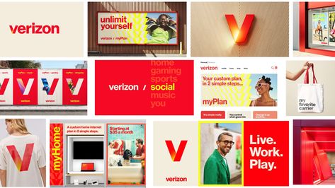 Verizon’s new logo turns it into Netflix - Fast Company Employee Uniform, Gomez Palacio, Nasa Missions, Marketing News, Home Internet, Black Backdrops, Life Happens, Logo Concept, New Logo