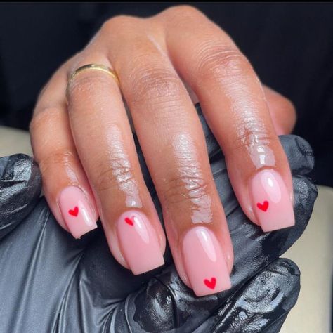 32+ Hot Nail Designs For Valentine's Day You Just Can't Resist! Anniversary Nails, Nails Biab, Biab Nails, Vday Nails, Baby Pink Nails, Plain Nails, Romantic Nails, Short Square Nails, Heart Nails