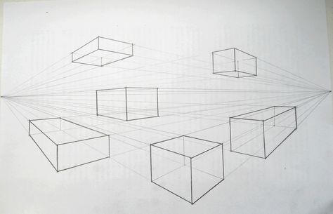 Week 5 - Drawing 2-point perspective Line Design Pattern, Shapes Drawing, 2 Point Perspective, Two Point Perspective, Geometric Shapes Drawing, Design Fundamentals, Perspective Drawing Lessons, Point Perspective, Perspective Drawing