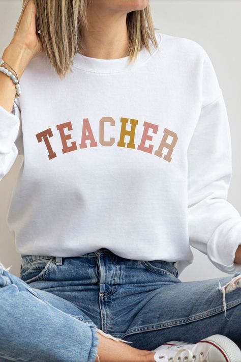 Cute Teacher Sweatshirt, Cute Back to School Sweatshirt, Cute fall sweater, Cute Fall sweatshirt, Christmas Gift for Teacher. Gift for her Teacher Sweater, Mrs Sweatshirt, Teacher Valentine Gifts, New Teacher Gifts, Valentines For Mom, School Sweatshirts, Teacher Sweatshirt, Older Sister, Heart Sweatshirt