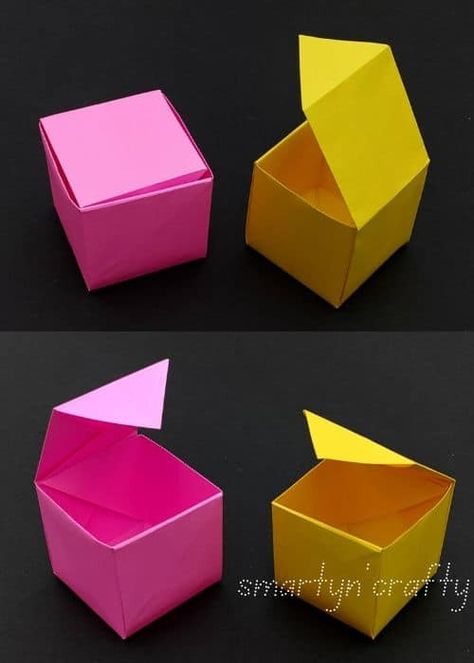 Steps to Create an Origami Box with a Lid Easily - Smarty n'Crafty Origami Box Instructions, Origami Box With Lid, Box Origami, Origami Boxes, Birthday Pic, Origami Artist, Origami Videos, Origami Box, Origami Flowers