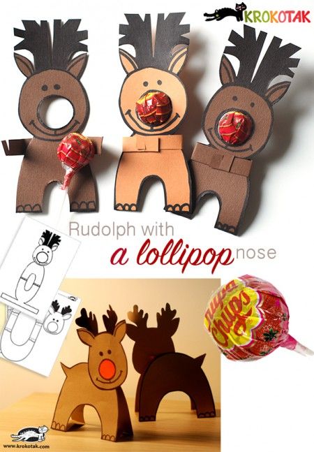 Paper Reindeers with lollypop noses Class Gifts For Kids, Christmas Class Gifts For Kids, Christmas Class Gifts, Card Origami, Diy Paper Christmas Tree, Simple Holiday Cards, Class Gifts, Winter Crafts For Kids, Noel Christmas