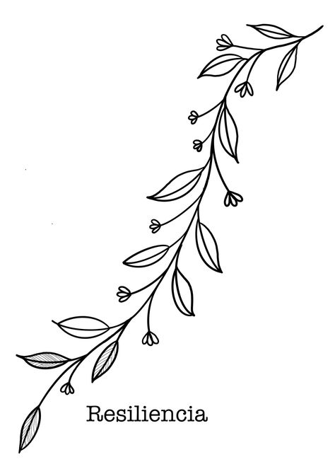 Simple Vine Design, Vine Drawing, Simple Flower Drawing, Lukisan Comel, Arte Aesthetic, Flower Line Drawings, Tattoo Henna, Pola Bordir, Flower Art Drawing