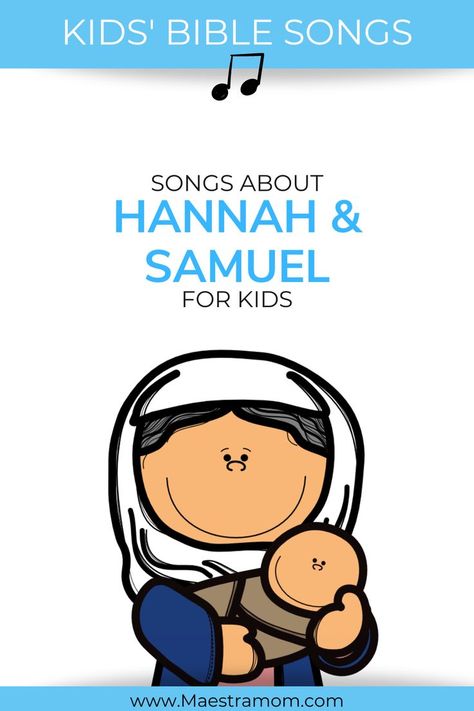 Simple Bible songs for kids about Hannah and Samuel! 5 Songs to teach little ones all about Samuel & Hannah at home, church, Bible class, Sunday school, or VBS songs. Simple and set to familiar tunes. Let's sing Bible songs! Hannah Bible Story Craft, Hannah Gives Samuel To God Craft, Hannah And Samuel Activities, Hannah And Samuel Crafts And Bible Story, Hannah And Samuel Craft For Kids, Hannah Bible Craft, Samuel Bible Craft, Samuel Bible Story, Hannah And Samuel