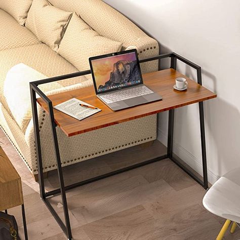 Amazon.com: EUREKA ERGONOMIC Foldable Desk 41", No Assembly Required Home Office Small Folding Computer Desk Table for Small Spaces Study Writing Work, Portable, Easy to Fold Up or Down, Space Saving, Brown : Everything Else Teal Bedroom Designs, Fold Up Desk, Small Study Table, Feng Shui Your Bedroom, Small Room Desk, Folding Computer Desk, Small Guest Room, Small Computer Desk, Study Writing