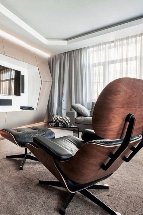 Chill Lazyboy Chairs, Gentleman Lounge, Contemporary Living Room Design, Edwardian House, Random Inspiration, Lounge Room, Eames Lounge Chair, Chair And Ottoman, Modern Living