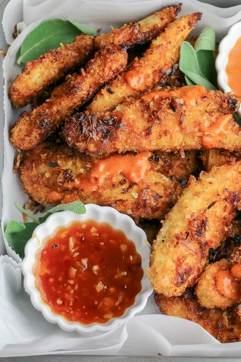 Spicy Coconut Chicken Tenders Spicy Coconut Chicken, Cheesecake Factory Orange Chicken, Southern Shrimp And Grits, Coconut Chicken Tenders, Easy Chicken Tetrazzini, Best Chicken Dishes, Batch Baking, Restaurant Copycat Recipes, 2023 Food