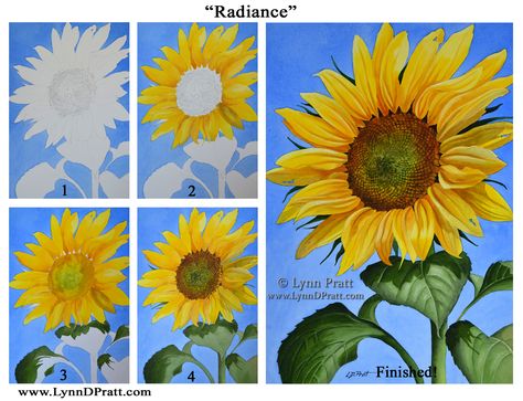 Watercolor Tutorials, Art Watercolor Painting, Sunflower Art, Sunflower Painting, Painting Lessons, Flower Art Painting, Learn To Paint, Art Watercolor, Painting Projects