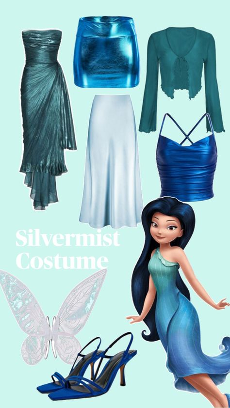 fairy costume, halloween costume, tinkerbell costume, group costume Tinkerbell Costume Group, Silvermist Costume, Fairy Costume Halloween, Tinkerbell Costume, Tinker Bell Costume, Classy Halloween Costumes, Tinkerbell Fairies, Group Costumes, Halloween Inspo