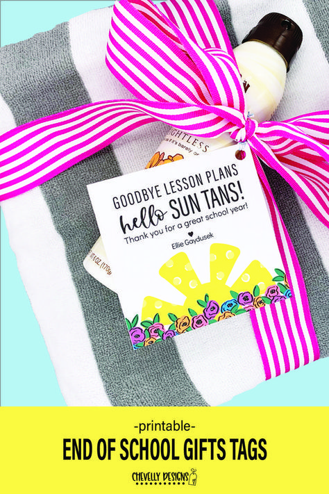 Sunscreen Gift Tag, Spring Break Teacher Gifts, End Of Year Coworker Teacher Gifts, Last Day Of School Teacher Gifts, Summer School Teacher Gift Ideas, Last Day Of School Gifts For Teachers, Spring Teacher Gifts, Teacher Summer Gift Basket, Summer Teacher Appreciation Gifts