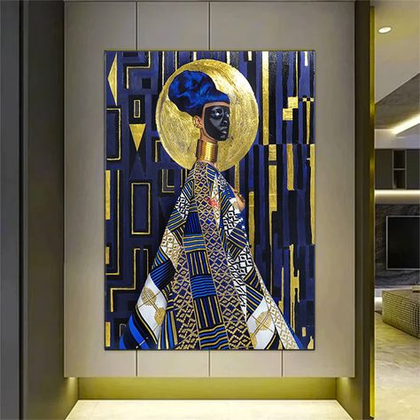 Abstract African Art, Diy Framed Wall Art, Mask Woman, Wall Art Luxury, Wall Stickers Wallpaper, Painting Gold, Hand Painted Wall Art, Hand Painted Walls, Wall Picture