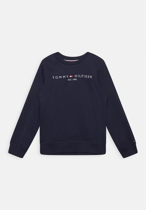 Tommy Hilfiger ESSENTIAL UNISEX - Sweatshirt - twilight navy Tommy Sweater Outfit, Tommy Hilfiger Clothes, Tommy Hilfiger Outfits Women, Tommy Hilfiger Outfits, Pull Tommy Hilfiger, Tommy Sweater, Navy Jumper, Thrift Haul, Tommy Hilfiger Sweatshirt