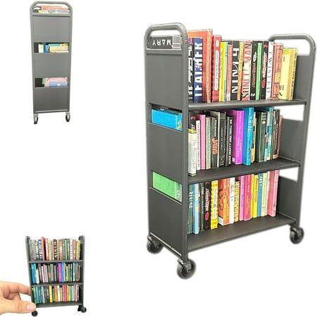 3 Shelf Mini Library Cart | Doll House Furniture 3 Tier Cart Shelf With Wheels Plastic Dollhouse Furniture Mini Furniture Decor Book Toy Cosplay Game Party Features: the avid reader or collector in your life with this adorable mini library cart! It's more than just a decorative piece; it's a thoughtful and unique gift. This charming 3-tier mini library cart will your of miniature books. When your receives it, she'll be sure to say, "It's so cute, I can't wait to fill my bookshelf." It'll be grea 3 Tier Cart, Baby Play House, Library Cart, Dollhouse Cabinet, Mini Bookshelf, Decorative Bookshelves, Kids Pretend Play Toys, Wooden Dolls House Furniture, Walmart Clearance