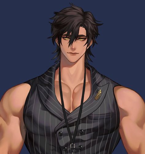 Booba Man, V Tuber Design Male, Bull Hybrid Oc, Vtuber Male Model, Male Vtuber Design Ideas, Hot Vtuber Design, Invicta Vtuber, Body Type Drawing, Anime Guys Shirtless