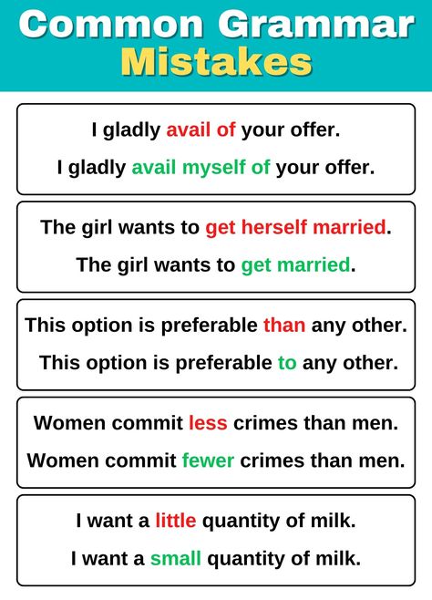 Common Grammar Mistakes #knowledge #study #education #learn #englishgrammar #learnenglish English Mistakes, Common Grammar Mistakes, English Grammar Notes, Grammar Mistakes, Book Writing Inspiration, English Lessons, English Grammar, Cider Vinegar, English Vocabulary