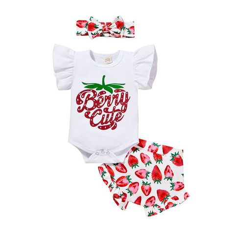 😋Keep calm and eat a strawberry. I love you berry much🍓 https://www.mylovehoney.com/?p=129959 #babyonesie #babygirloutfit #babybloomers #strawberryoutfit #babygirlfashion Baby Outfits Girl, Strawberry Outfit, Baby Basket, Strawberry Baby, Outfits Girl, Baby Girl Shorts, Strawberry Print, Baby Shorts