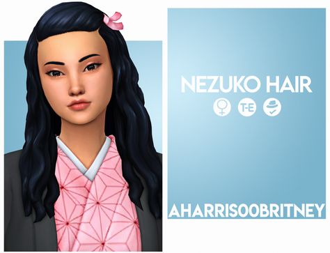 Nezuko Hair, Sims 4 Patreon, Sims 4 Anime, Sims 4 Cc Folder, Best Sims, Sims 4 Cas, Sims 4 Game, The Sims4, Sims 4 Custom Content