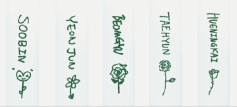 Txt Blue Spring Tattoo, Txt Inspired Tattoos, Txt Tattoos, Freebie Ideas, Dbz Tattoo, Kpop Tattoos, Cute Tats, Taehyun Hueningkai, Flower Drawings