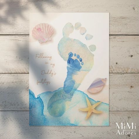 Baby Hand And Foot Prints, Baby Footprint Art, Dad Crafts, Footprint Craft, Baby Art Projects, Toddler Activity, Footprint Art, Foot Print, Handprint Crafts