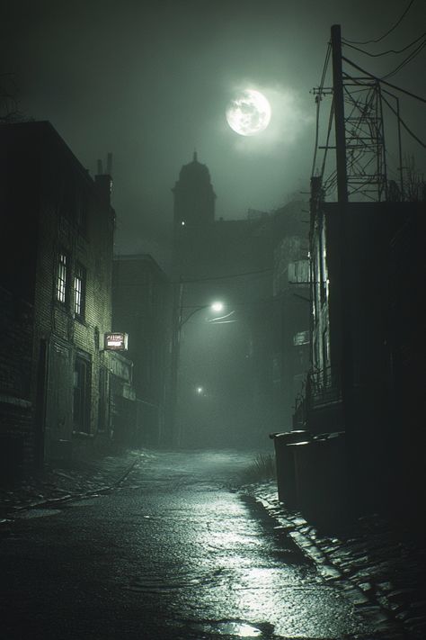 Immerse yourself in this Silent Hill 2 wallpaper, showcasing haunting visuals of a foggy, abandoned town under pale moonlight. Silent Hill Atmosphere, Silent Hill 2 Wallpaper, Silent Hill Town, Gaming Wallpaper, Abandoned Town, Silent Hill 2, 3d Inspiration, 2 Wallpaper, Silent Hill