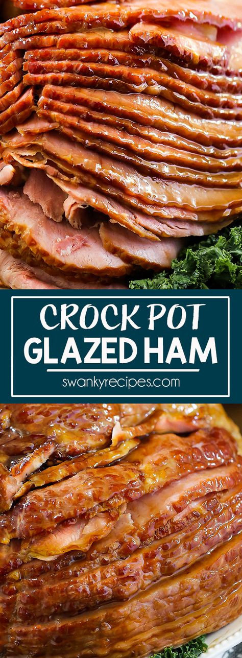 Crockpot Glazed Ham, Ham In Crockpot, Sugar Ham, Holiday Ham Recipes, Brown Sugar Ham, Ham Glaze Recipe, Honey Glazed Ham, Crockpot Ham, Slow Cooker Ham