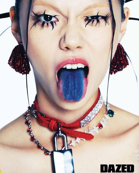 Maximalist Editorial, Dazed Korea, Dog Tag Necklace, Cross Necklace, Choker Necklace, Editorial, Makeup, On Instagram, Instagram